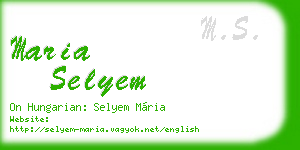 maria selyem business card